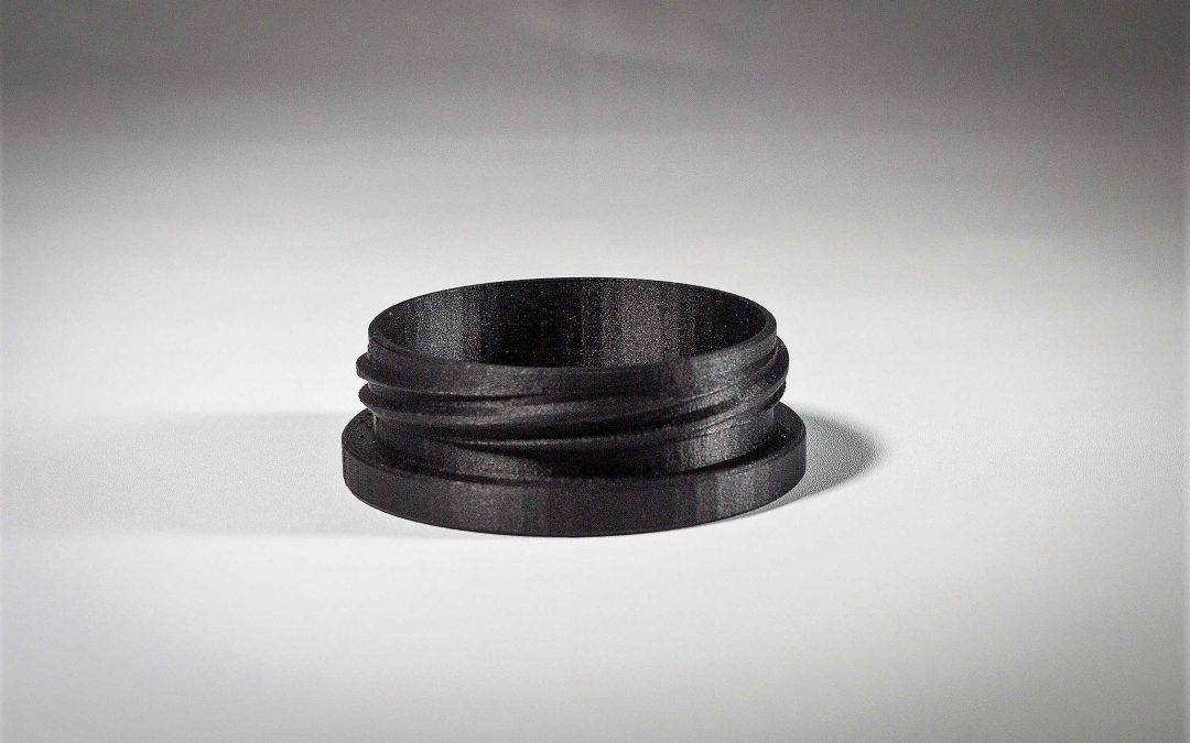 3D Printed Nylon Cap Sample Print – Carbon Fiber Nylon Cap