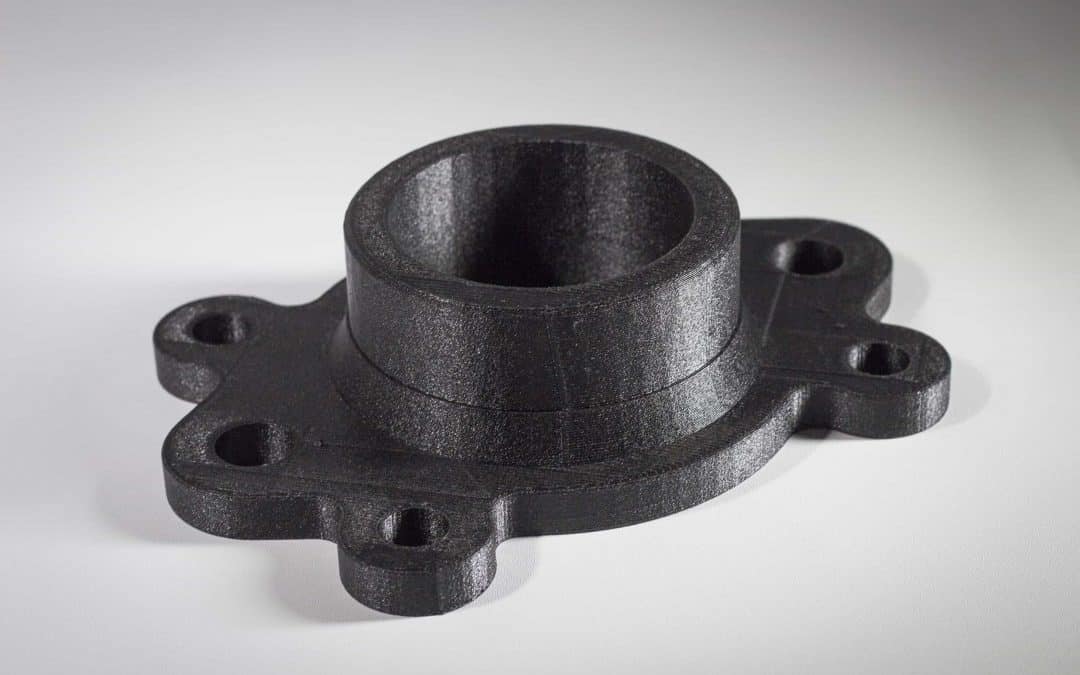 3D Printed Exhaust Gasket Sample Print – Carbon Fiber